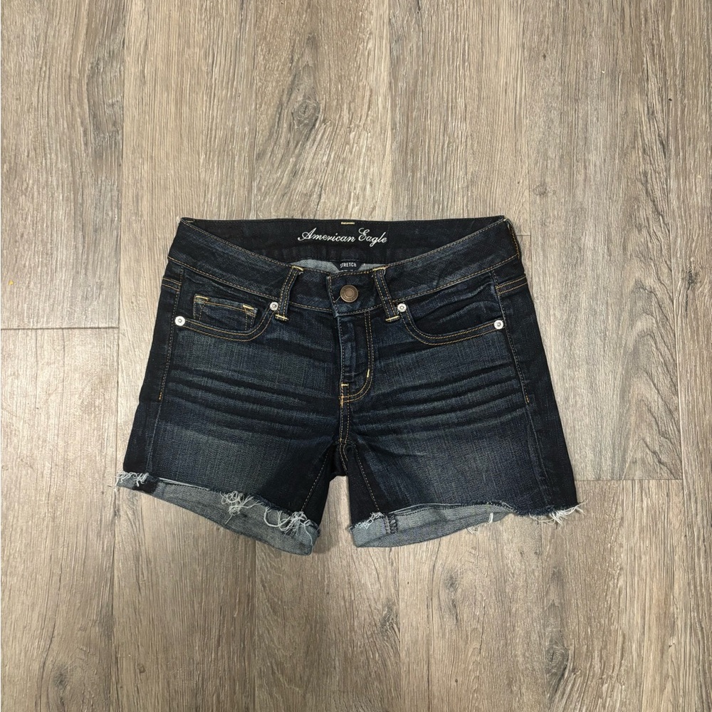 American Eagle Outfitters Women's Dark Blue Denim Shorts 6